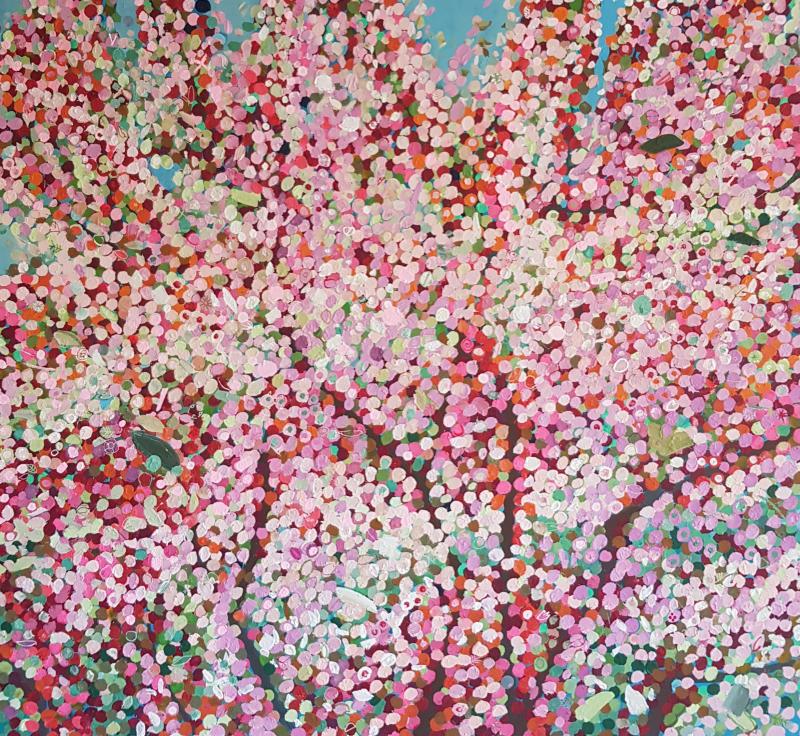 Apfelblüten III, 2022, Acryl auf Leinwand ,130x140